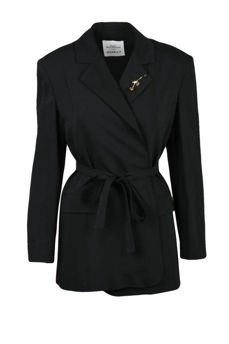 Ratajkowski X Marella Cutout Waist Blazer - Black