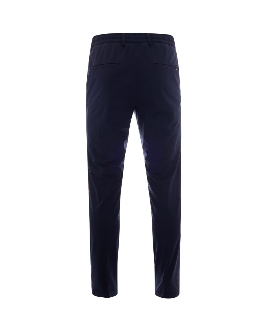 Boss Reversible Drawstring Slim-Fit Trousers In Dark Blue Jersey
