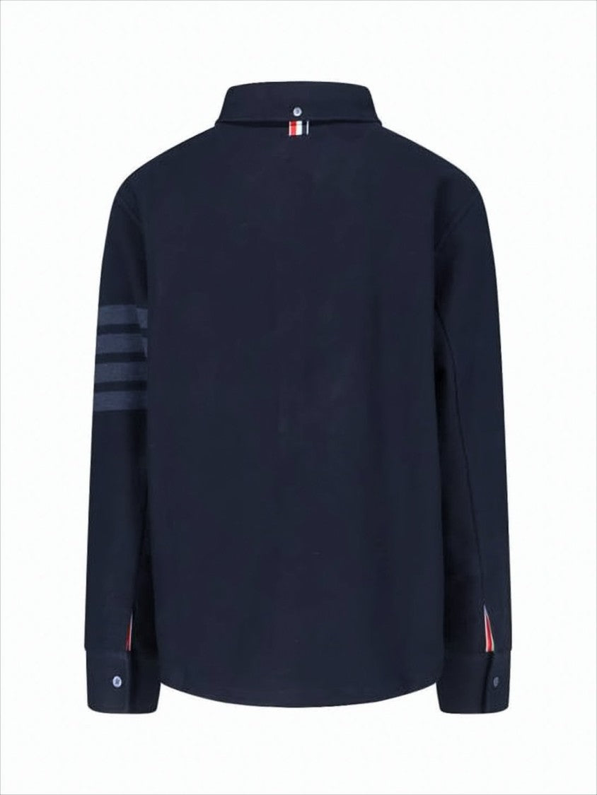 Thom Browne Striking Long-Sleeve Button-Down Shirt With Structured Silhouette