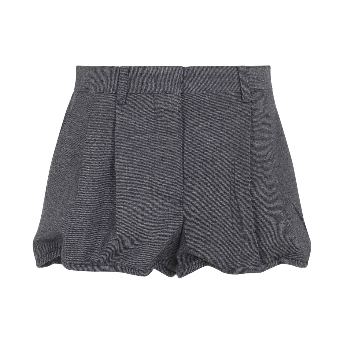 Prada Tailored Bermudas With Scalloped Hemline And Pleated Detailing