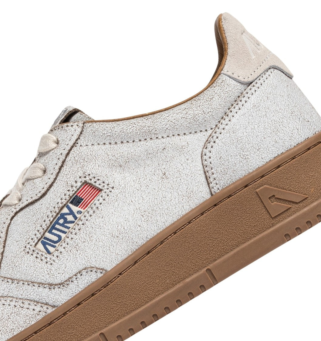 Autry Medalist Low Sue Scrap Wht Tobacco Sneakers