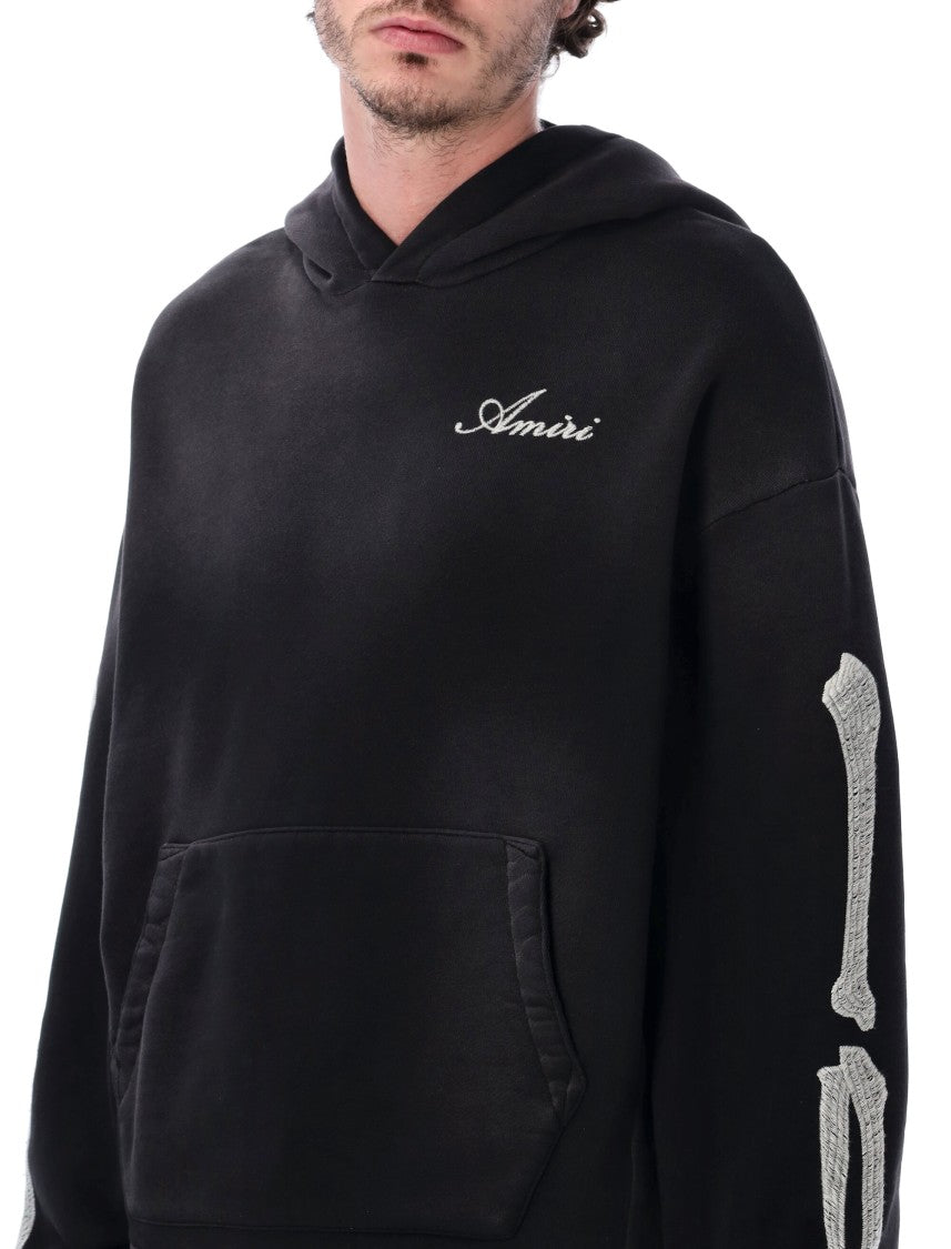 Amiri Bones Relaxed Fit Black Hoodie