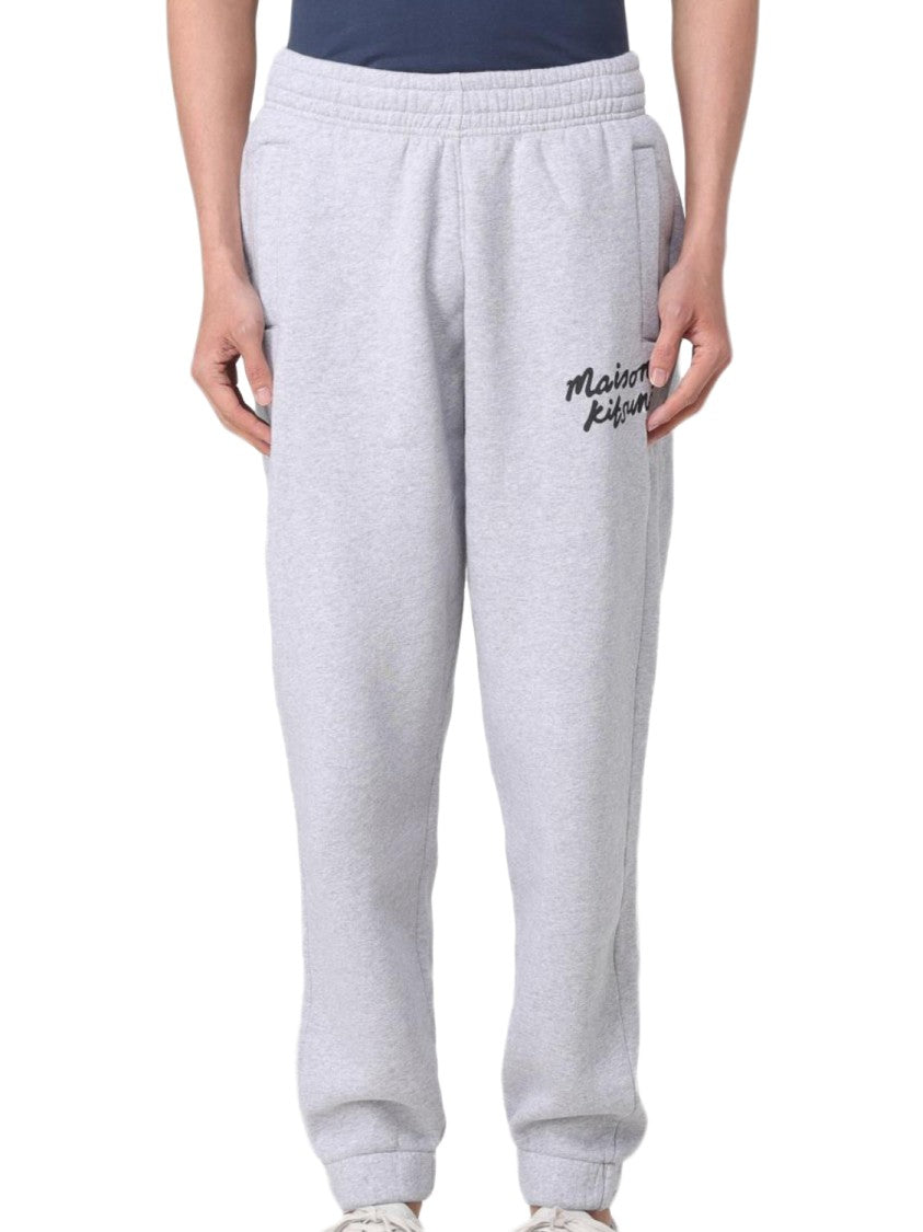 Maison Kitsuné Slim-Fit Cotton Leggings With Embroidered Detail