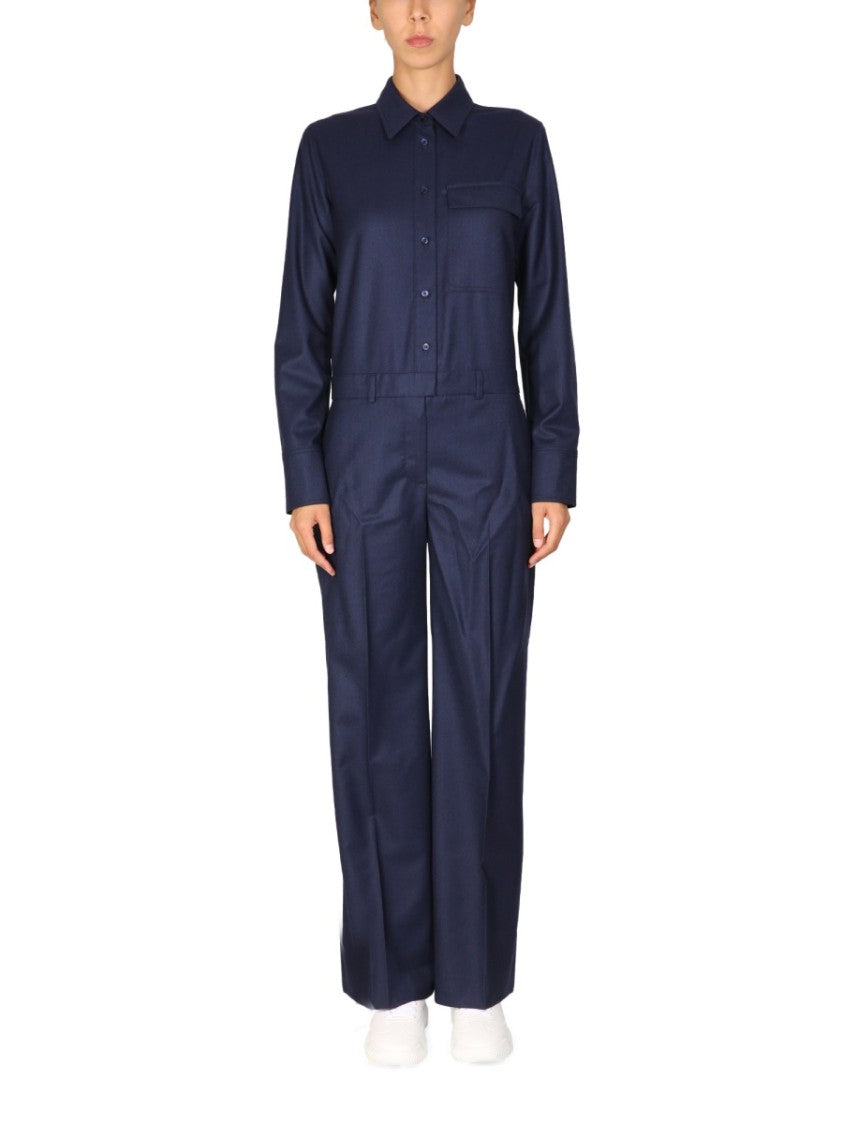 Stella Mccartney Tailored Blue Wool Jumpsuit