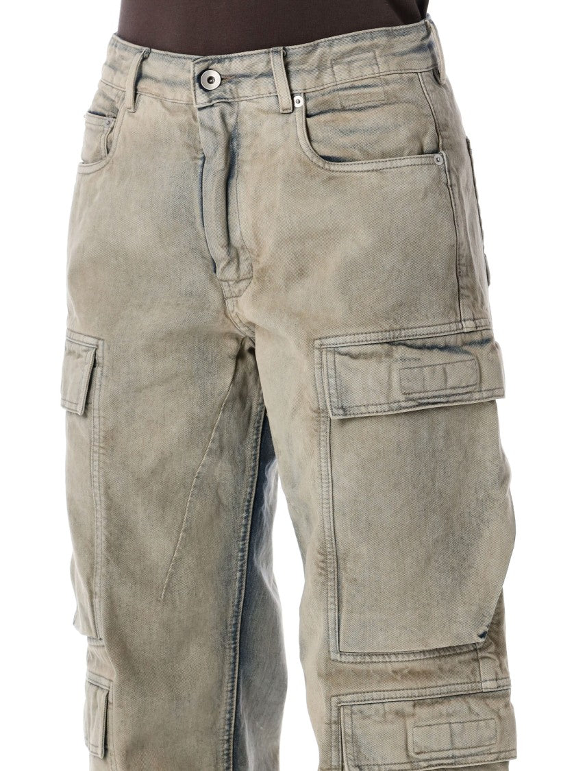 Drkshdw By Rick Owens Faded Loose-Fit Cargo Pants With Flap Pockets