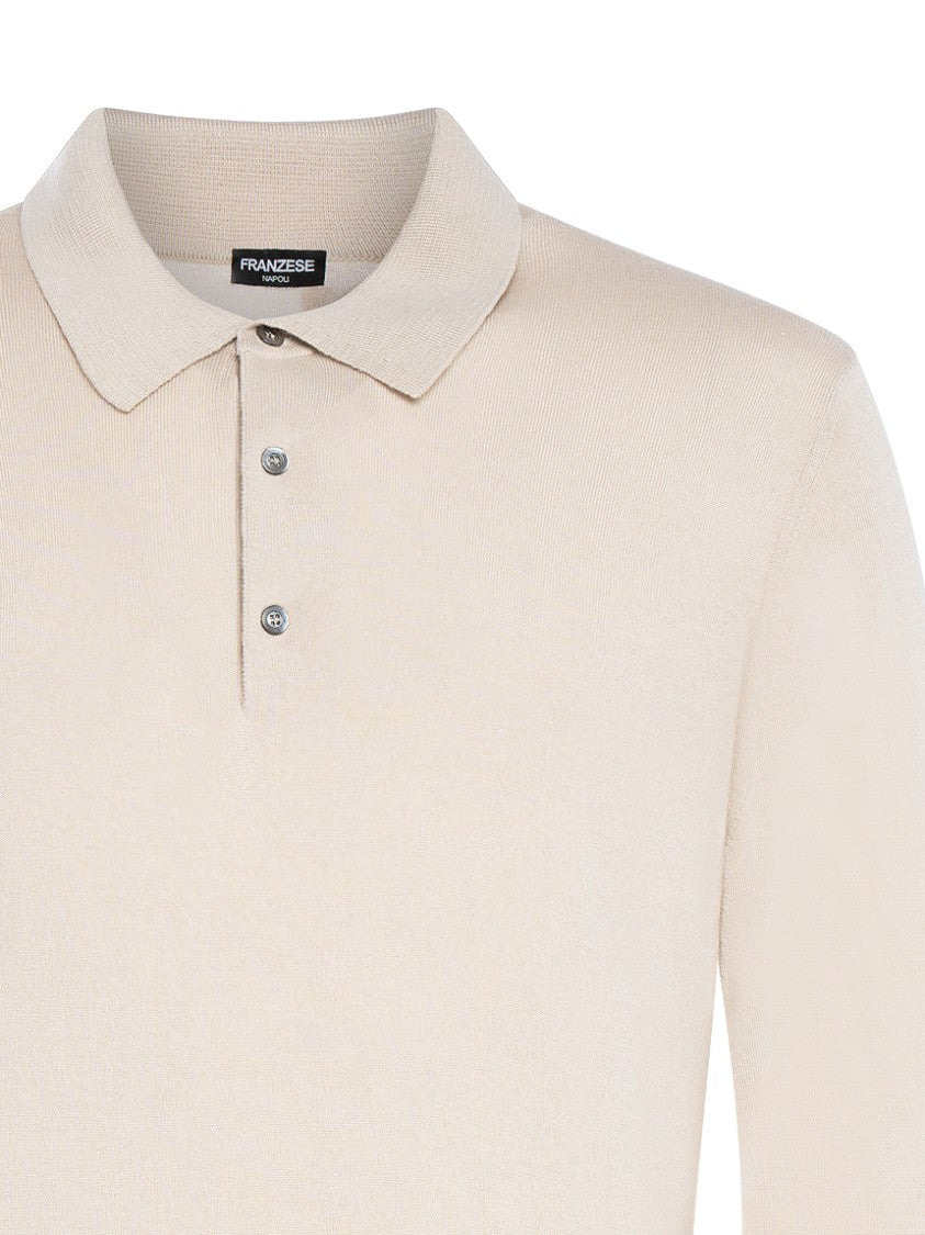 Franzese Collection Three-Button Polo Sweater In Soft Wool