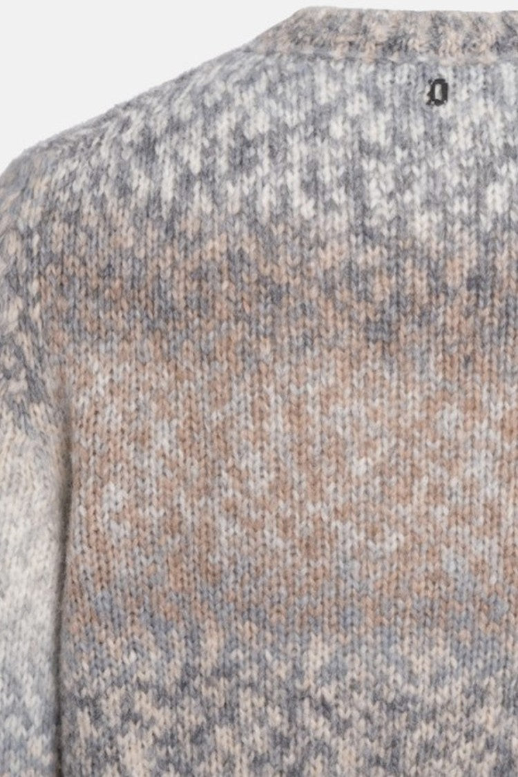 Dondup Taupe Ombre-Stripe Chunky Knit Wool-Blend Sweater