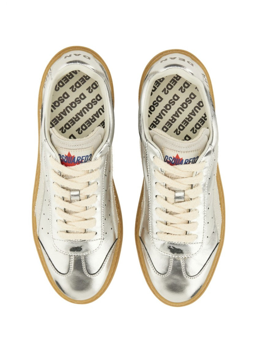 Dsquared2 Metallic Low-Profile Sneakers With Distinctive Accents