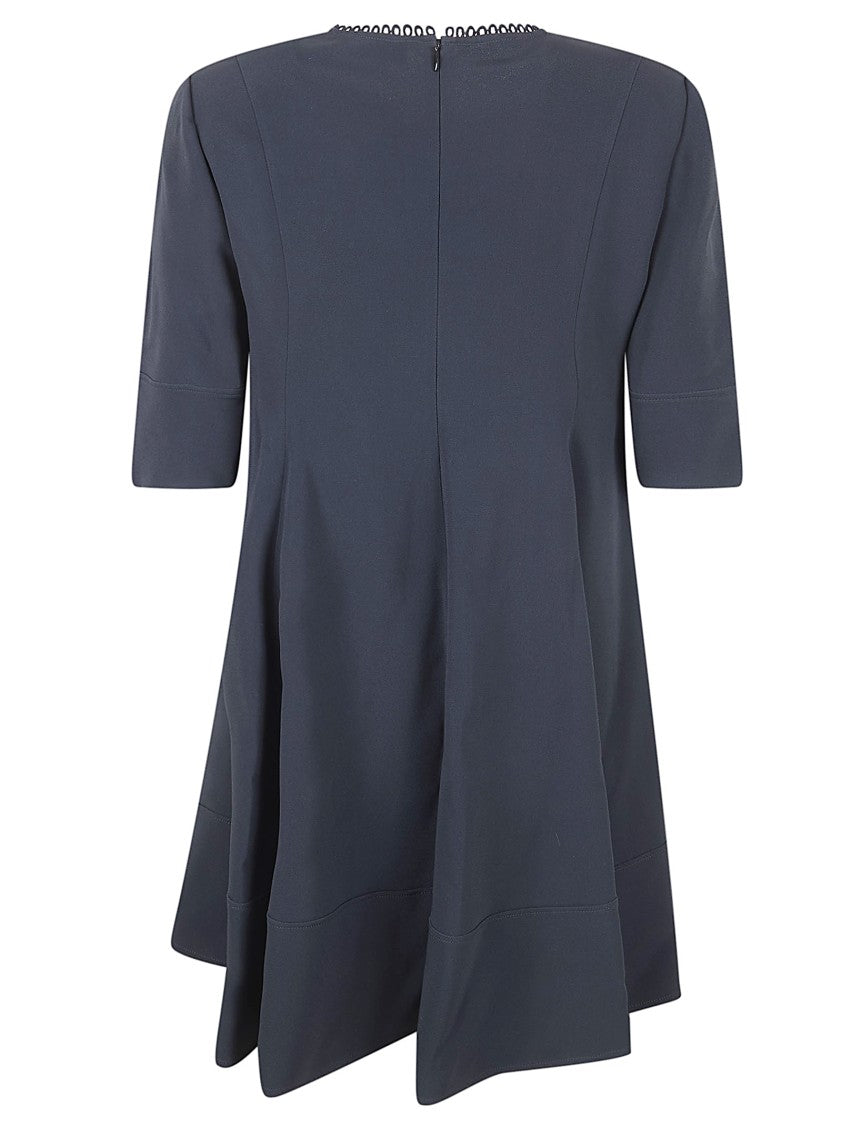 Chloé Fluid A-Line Skater Dress With Scalloped Neckline