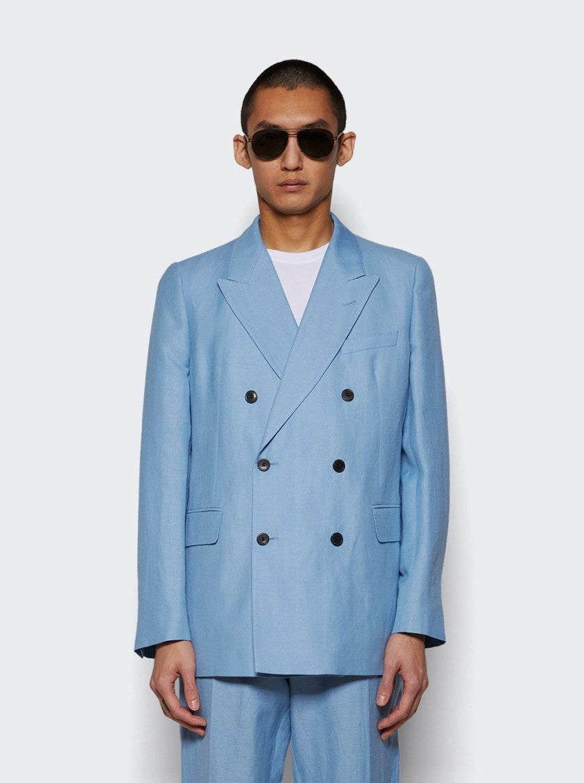 Dries Van Noten Double Breasted Blazer - Light Blue