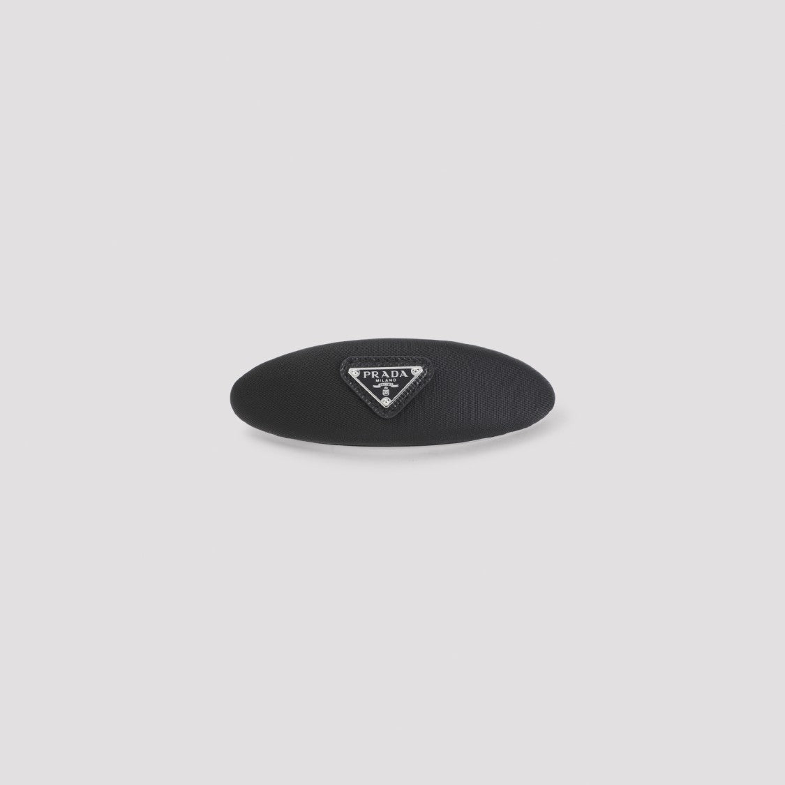 Prada Oval Hair Barrette With Triangular Logo Plaque