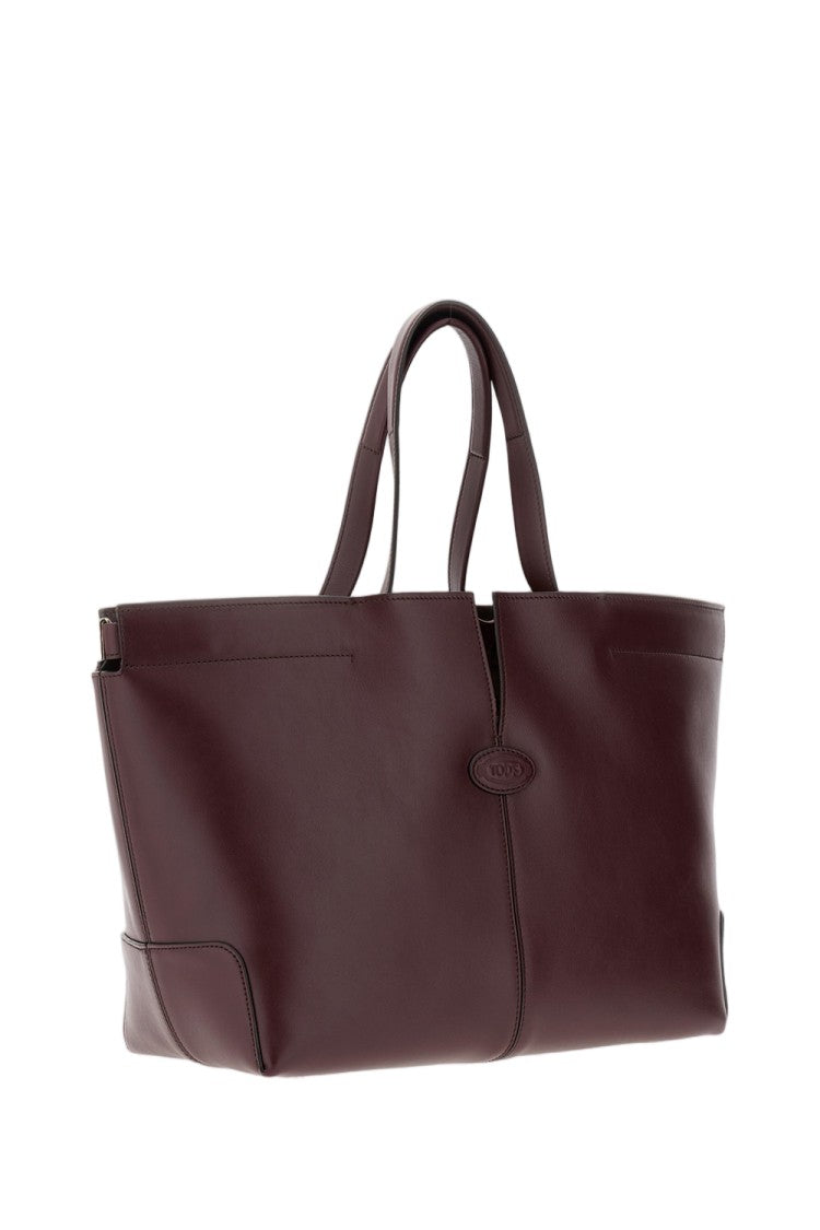 Tod's Medium Calfskin Leather Tote Bag With Embossed Logo