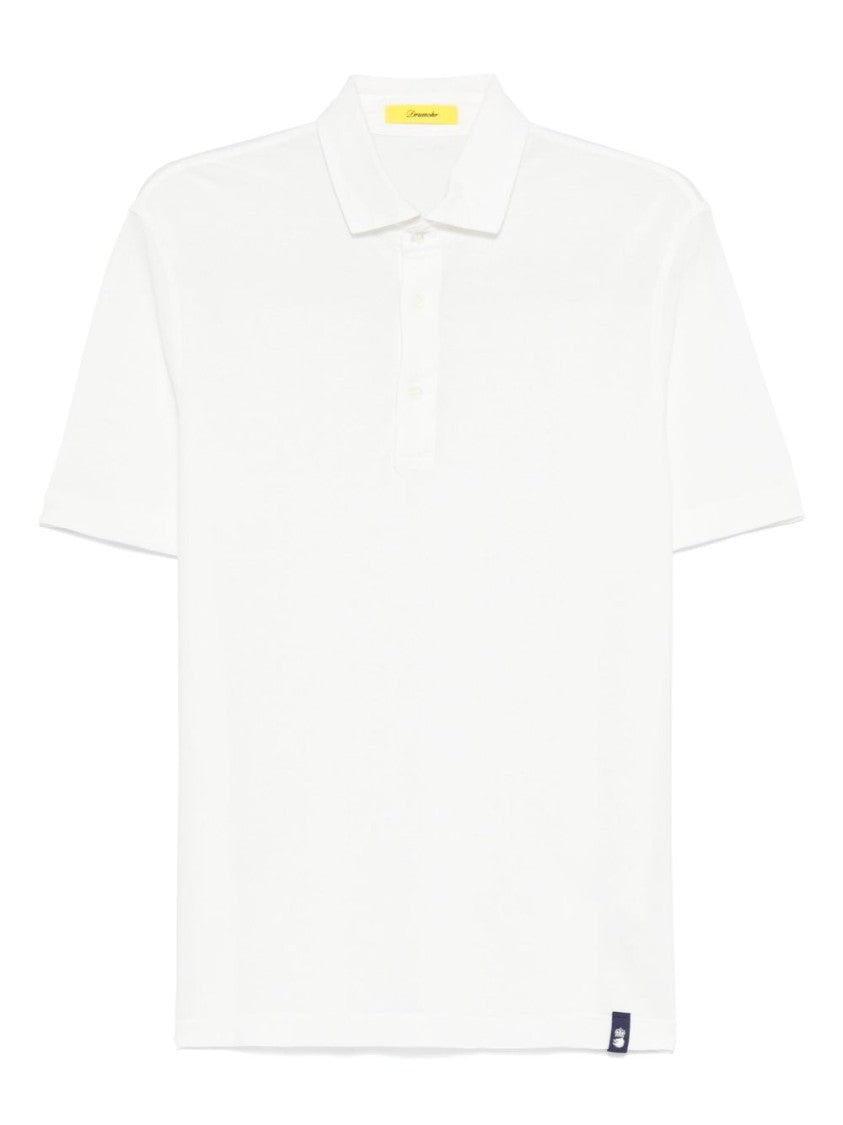 Drumohr White Classic Logo Polo Shirt