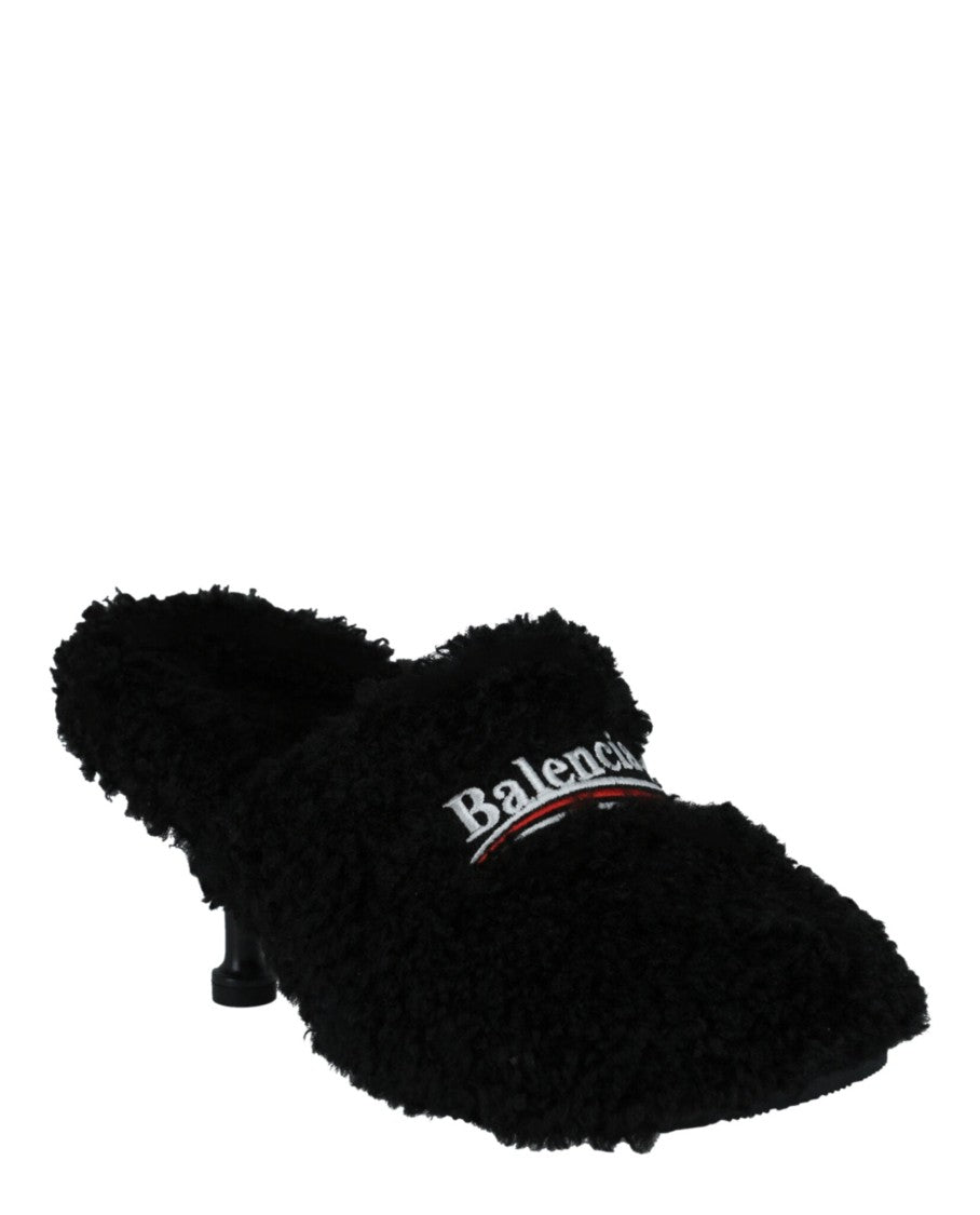 Balenciaga Political Campaign Furry 80Mm Mules