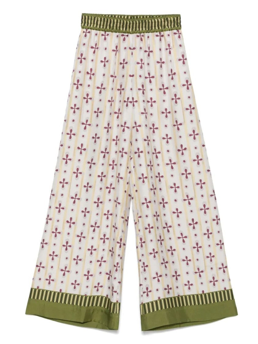 La Double J Wide-Leg Silk Palazzo Pants