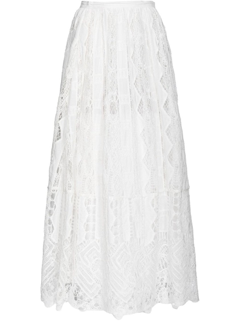 Pinko Maxi Skirt With Intricate Lace Detailing