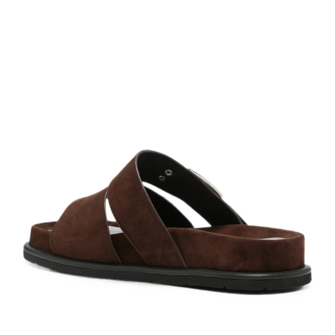 Adrianna Feretti Brown Suede Wedge Adjustable Strap Slippers