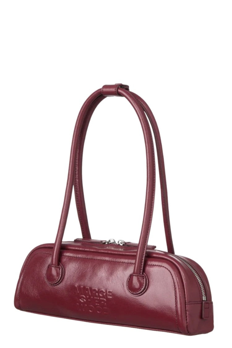 Margesherwood Wine Glossy Soft Boston Ew Mini Leather Shoulder Bag