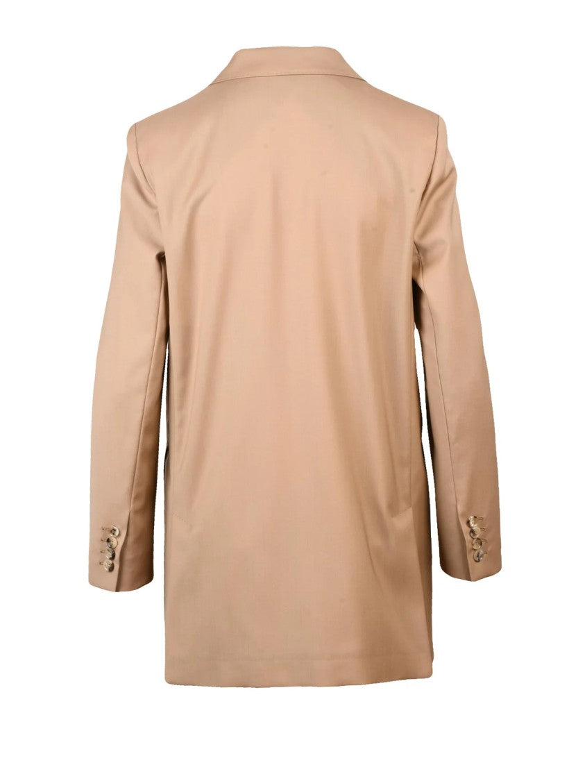 Max Mara Beige Virgin Wool Double-Breasted Blazer