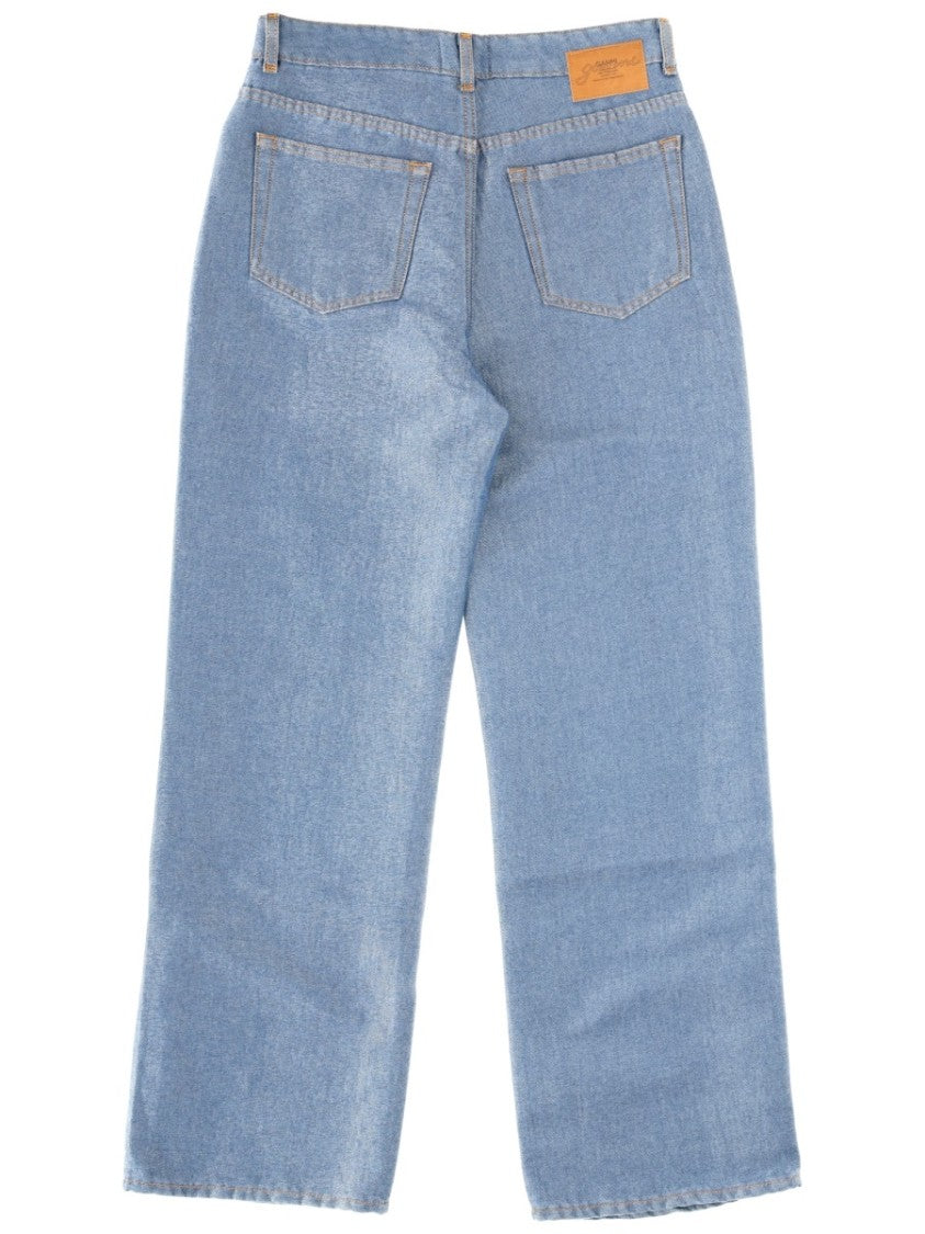 Ganni Blue Metallic Blend Jeans