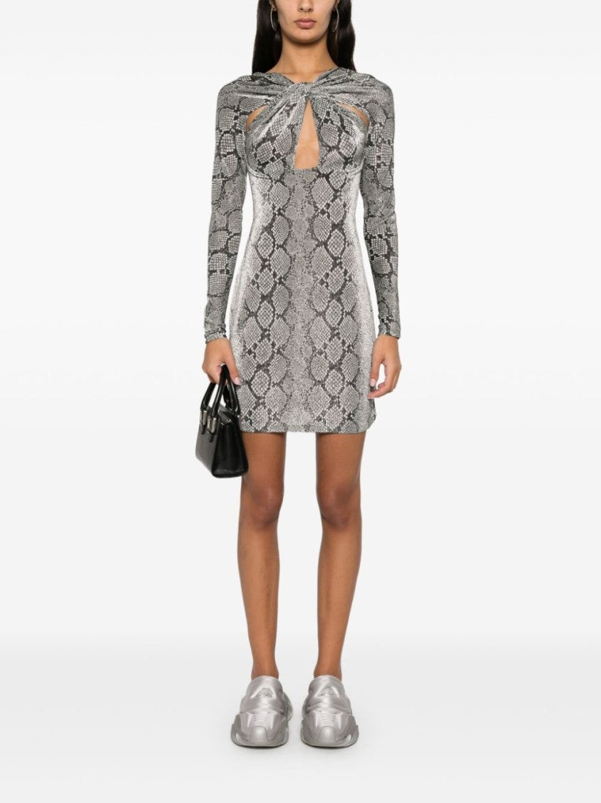 Coperni Asymmetric Neck Long Sleeve Dress