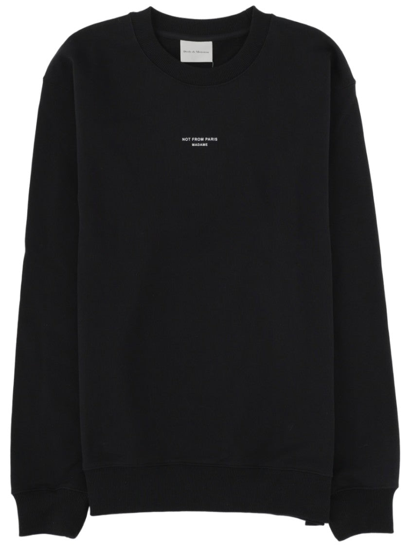 Drôle De Monsieur Slogan Minimalist Crewneck Cotton Sweatshirt