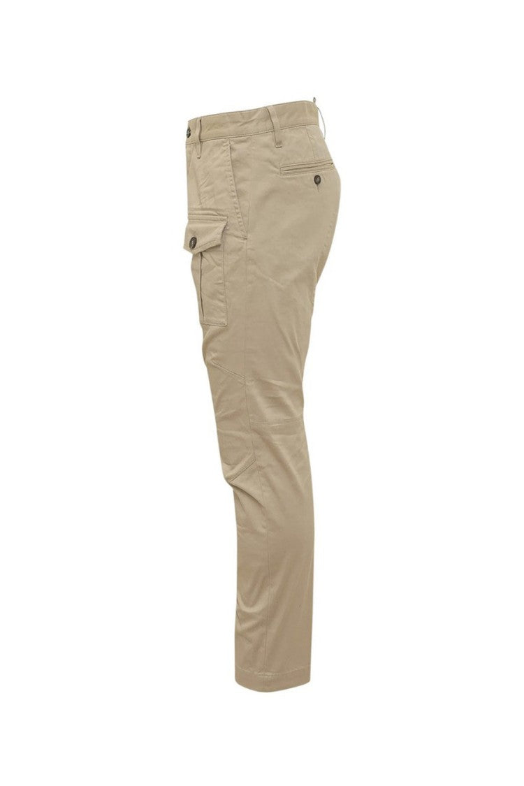 Dsquared2 Beige Flap-Pocket Cargo Trousers