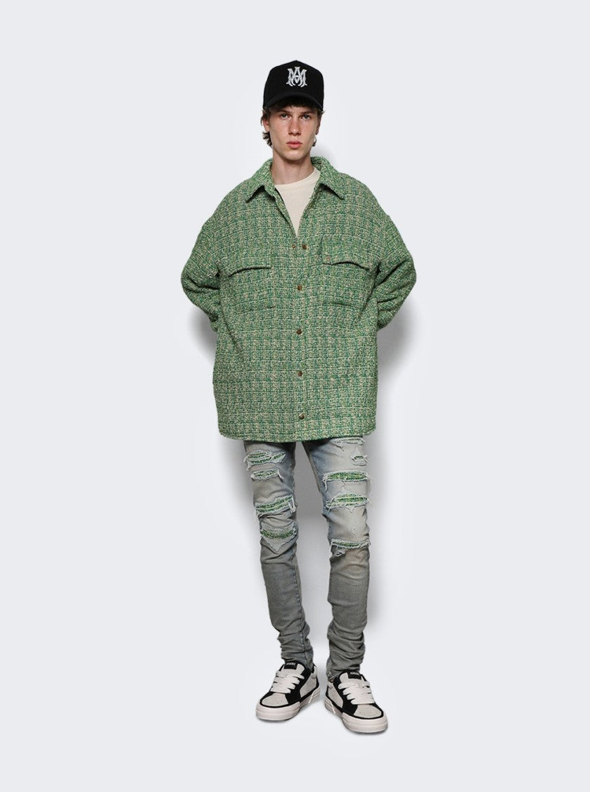 Amiri Boucle Padded Overshirt Palm Green