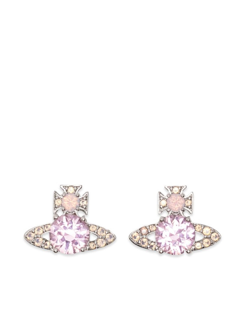 Vivienne Westwood Pink Orb Pendant Cross Detail Earrings