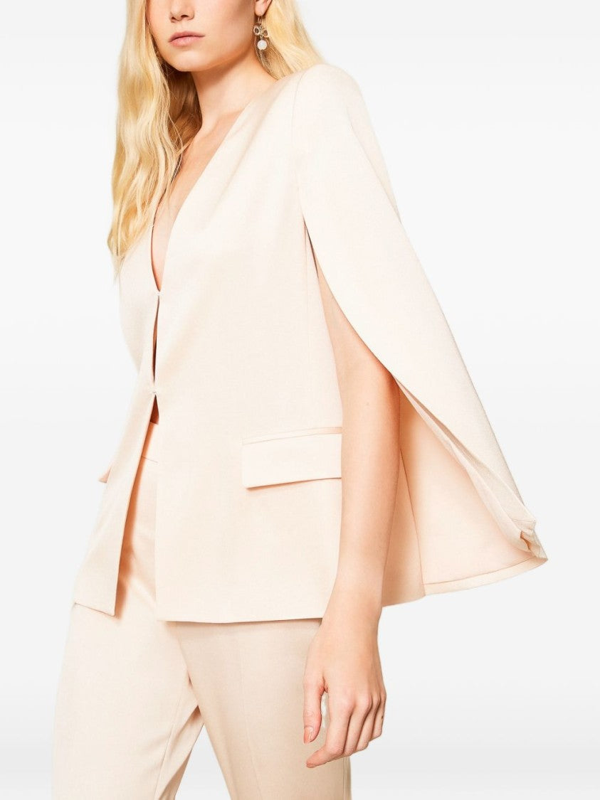 Twin-Set Parchment Beige Satin Cape Jacket