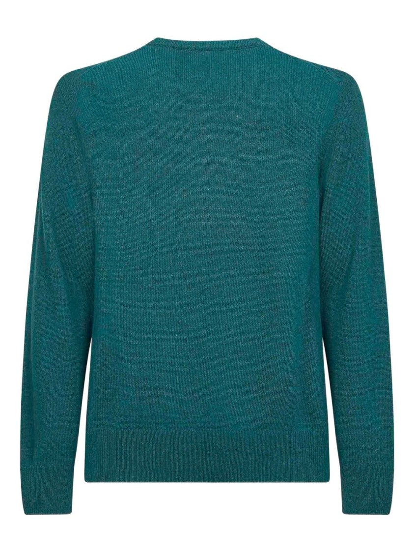 Mc2 Saint Barth Embroidered Green Jersey With Ribbed Details