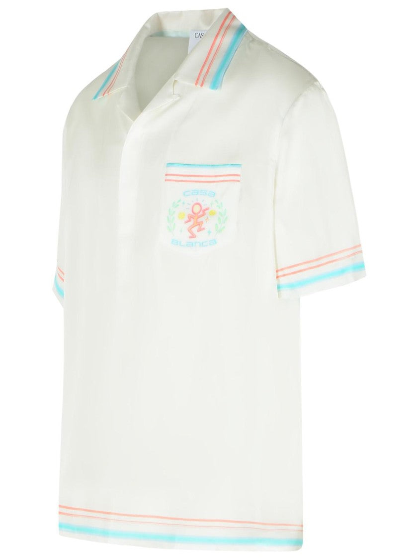 Casablanca Dance Joy' White Silk Shirt
