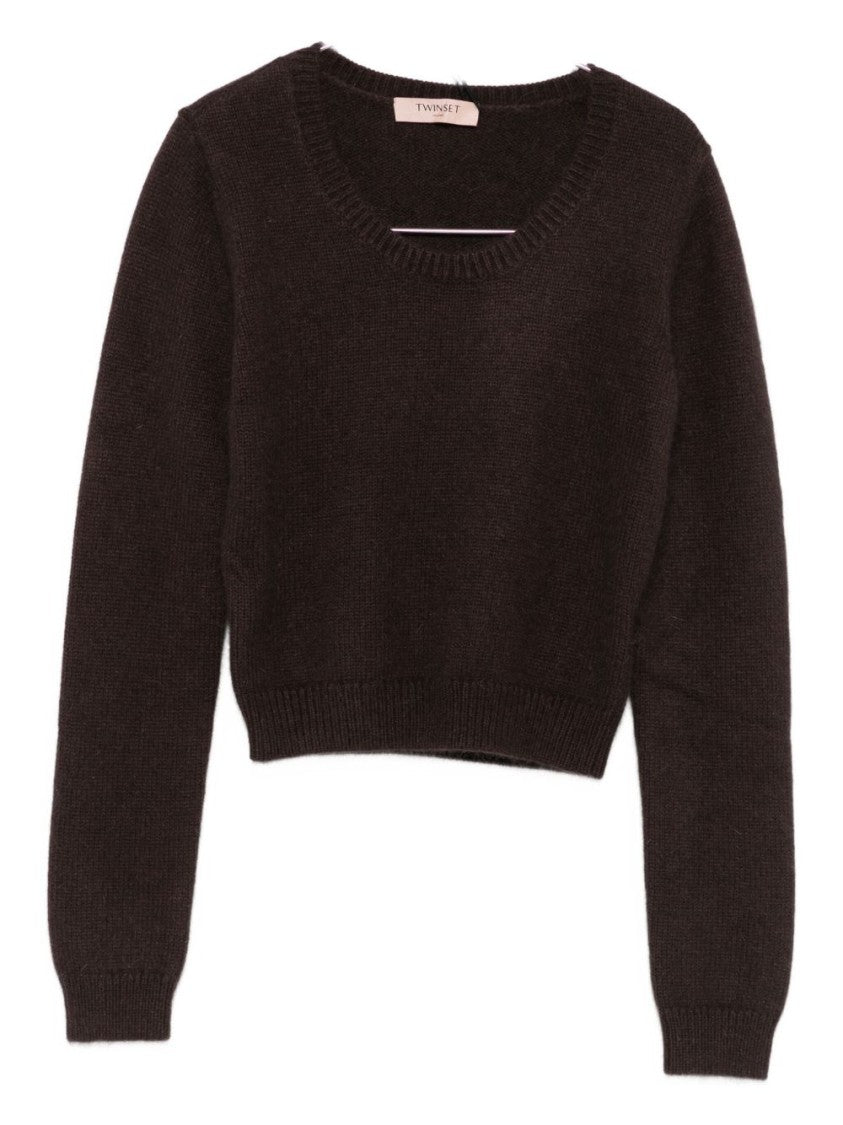 Twin-Set Soft Knit Sweater With Round Neckline