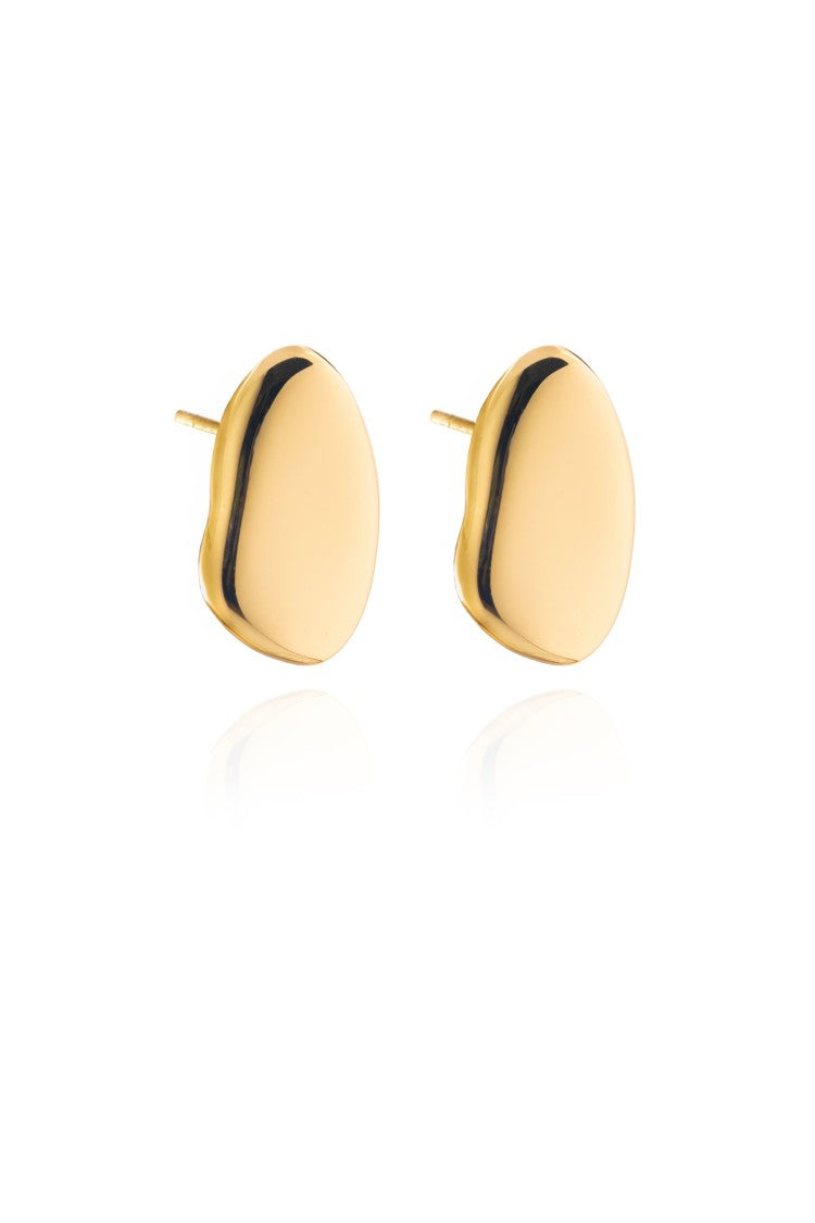 Federica Tosi Gold Lobo New Stone 18K Gold Plated Bronze Metal Earrings