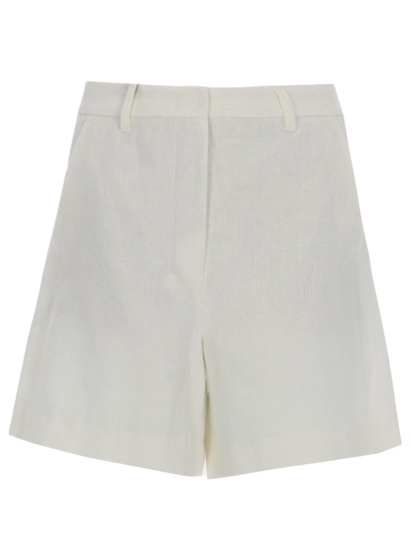 Max Mara Party Tailored White Linen Shorts