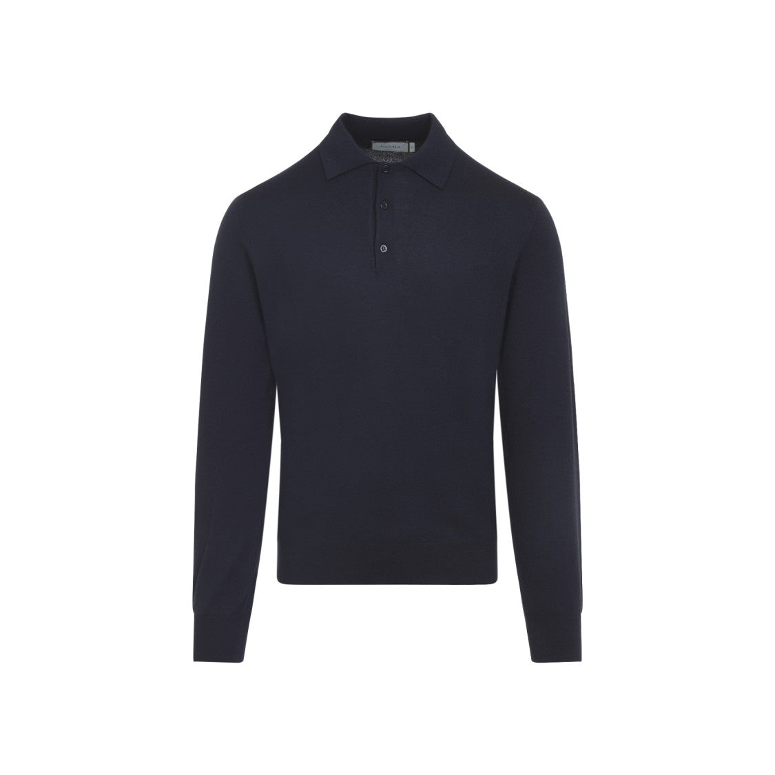 Canali Cashmere Long-Sleeve Polo Shirt With Minimalist Design