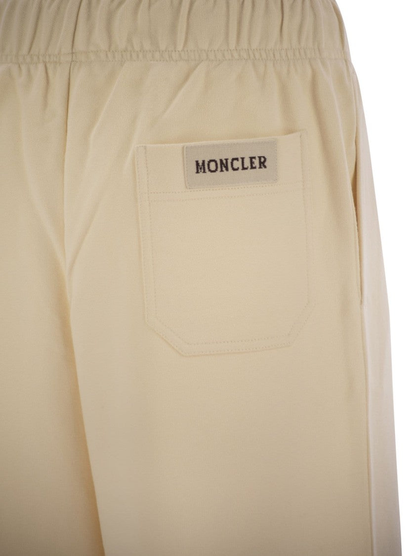 Moncler Wide-Leg Cotton Sport Pants