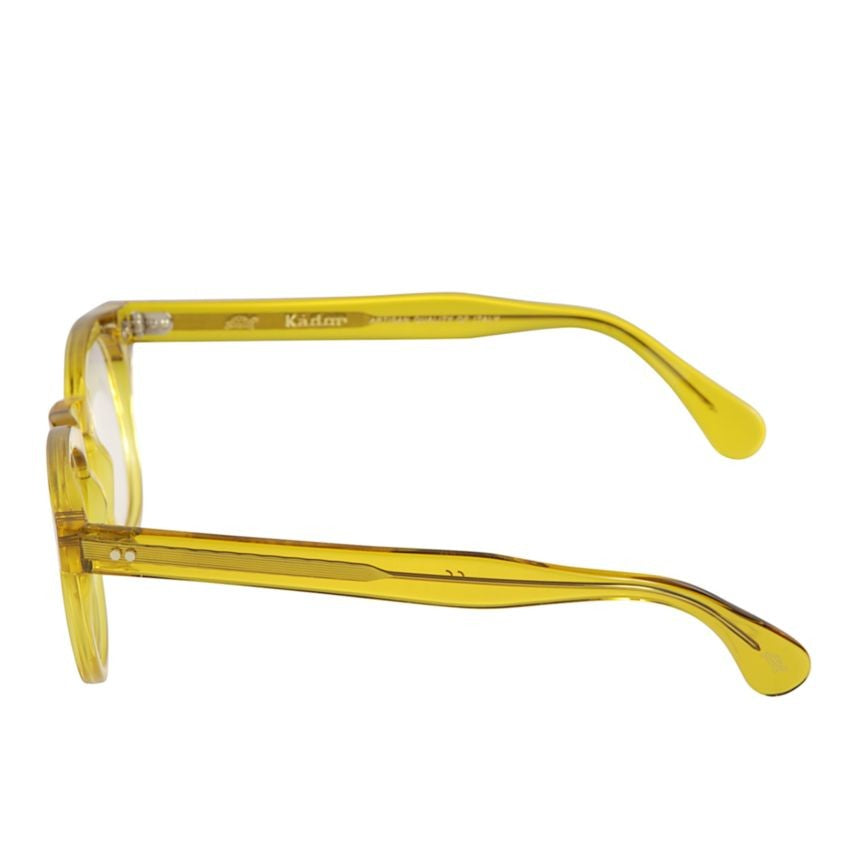 Kador Tuxon Translucent Yellow Rounded Square Eyeglasses With Glossy Finish