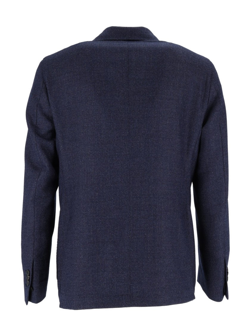 Breras Double-Breasted Jacket With Wide Lapels In Deep Navy