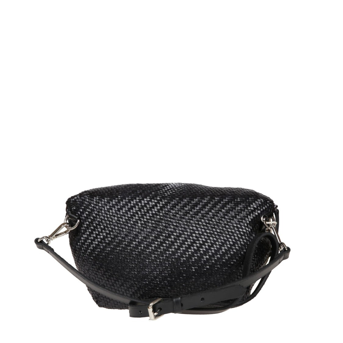 Dragon Diffusion Textured Black Woven Bag With Zippered Closure