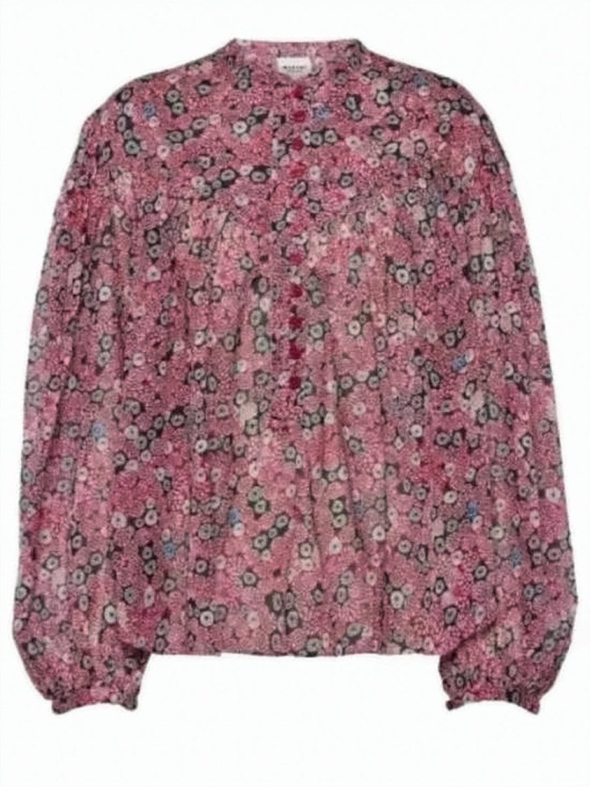 Isabel Marant Loose-Fitting Floral Blouse With Puffed Sleeves