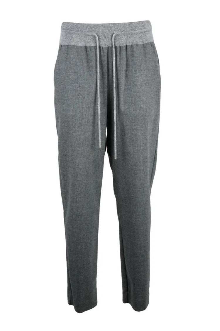 Panicale Grey Stretch Wool Cashmere Pants