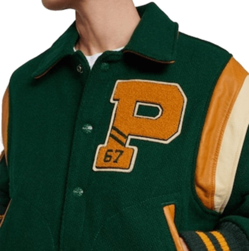 Polo Ralph Lauren Deep Green Wool Blend Varsity Jacket