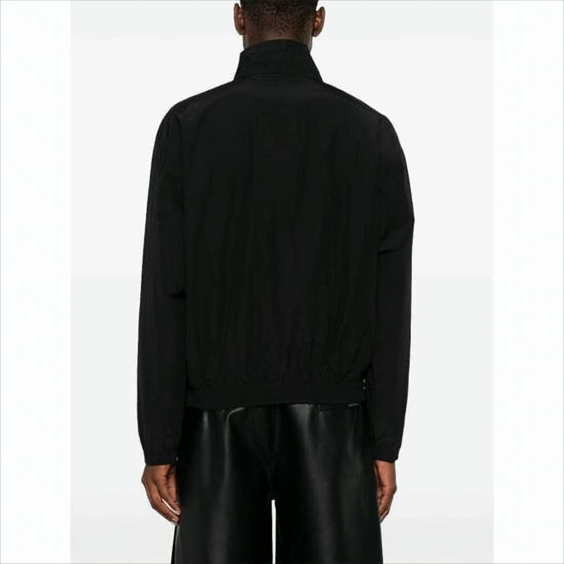 Marine Serre High Collar Black Jacket With Minimalist Design