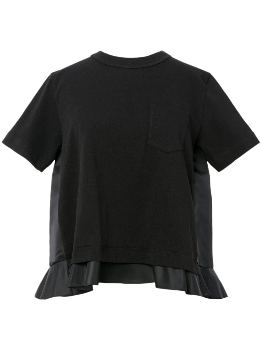 Sacai Nylon Twill And Cotton Jersey T-Shirt
