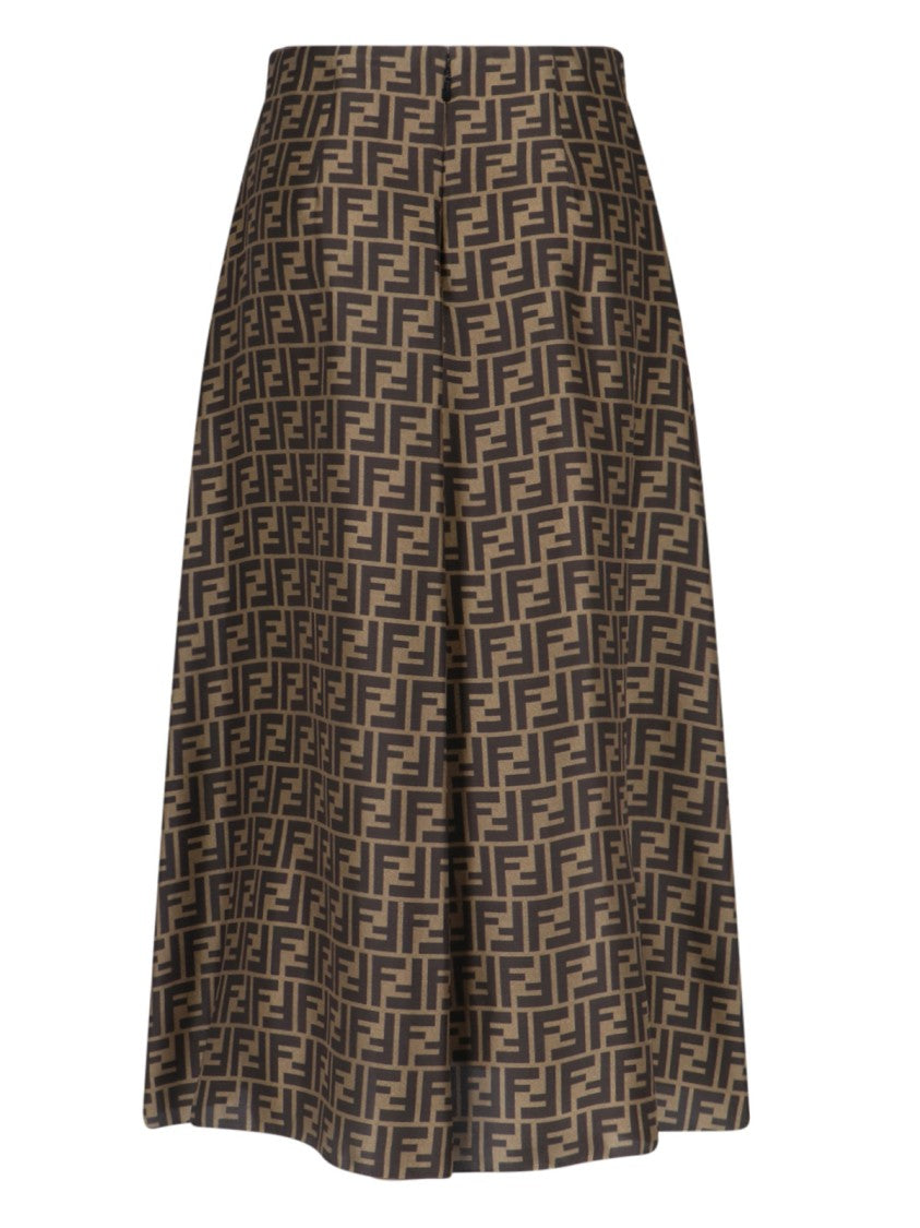 Fendi Ff Maxi Skirt – Brown