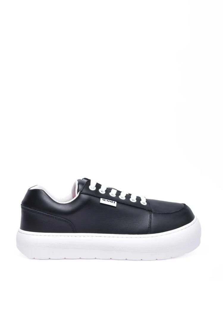 Sunnei Leather Sneakers - Black/White