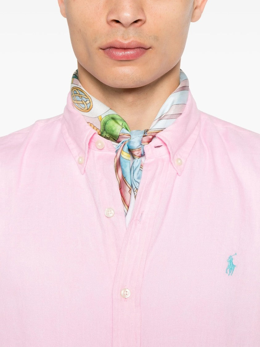 Polo Ralph Lauren Pink Sport Long-Sleeve Linen Shirt