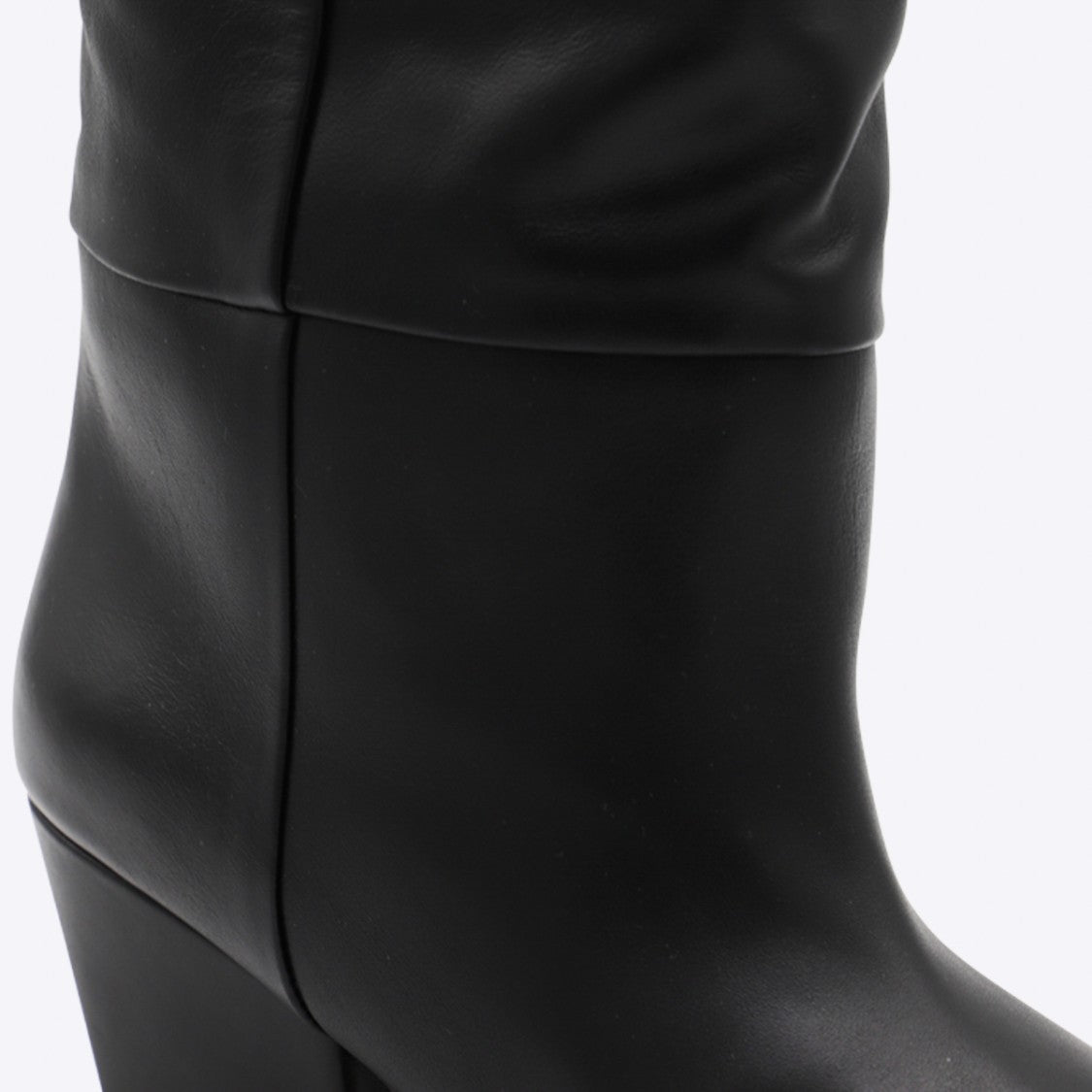 Paris Texas Pointed Toe Black Boots With Mid-Height Block Heel