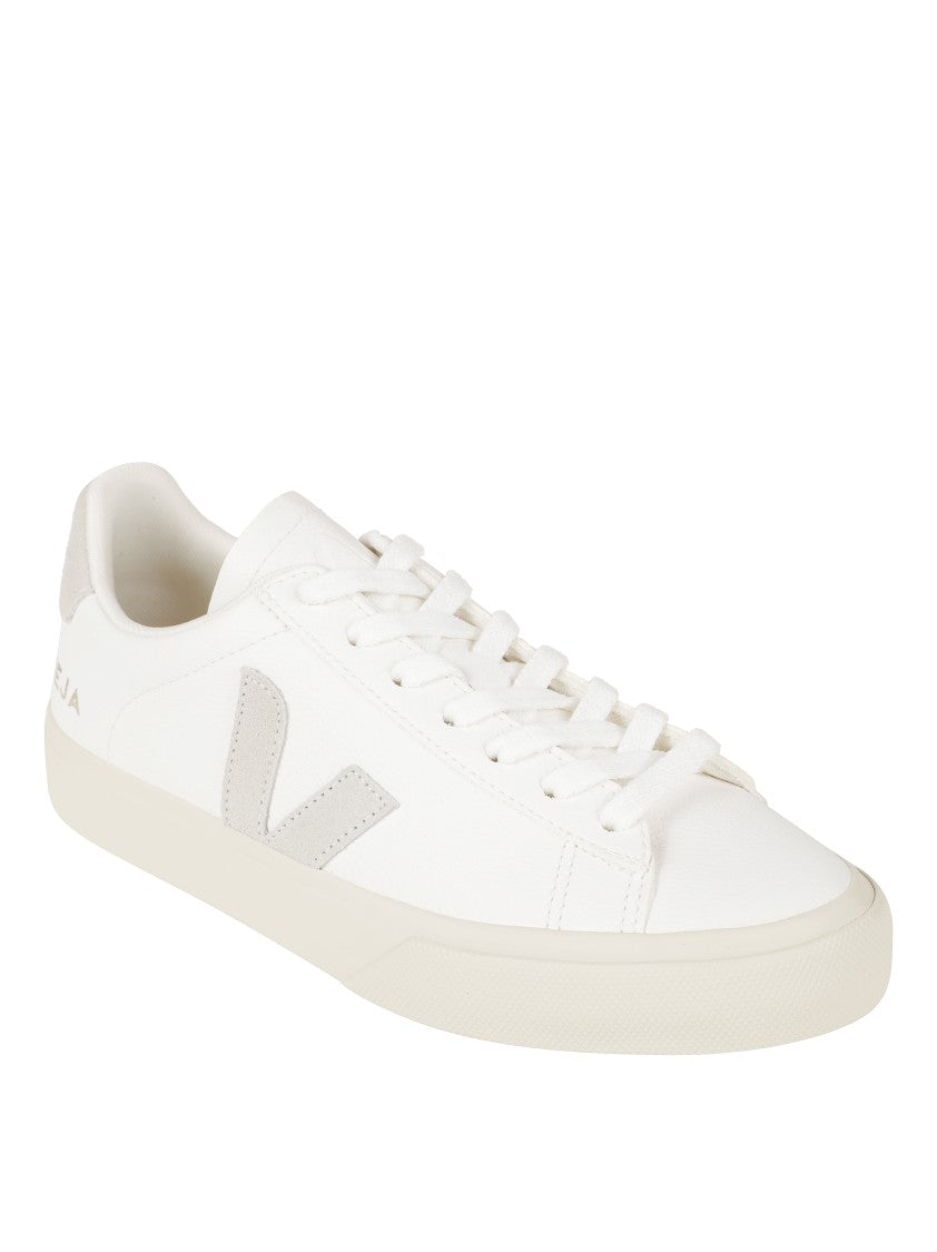 Veja Low-Profile White Sneakers With Subtle Grey Accents